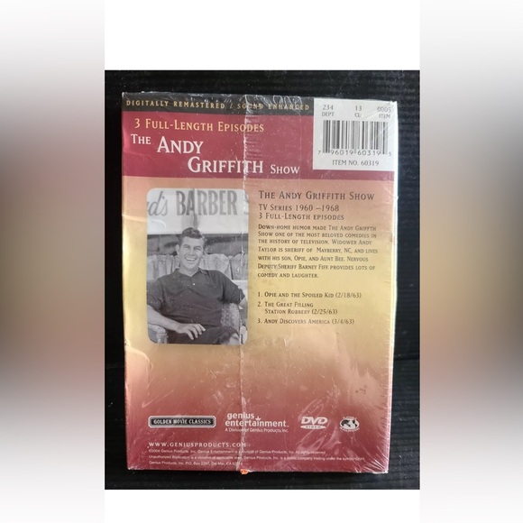 The Andy Griffith Show - 3 Full Length Episodes (DVD) NEW Don Knotts Ron Howard - Picture 2 of 2